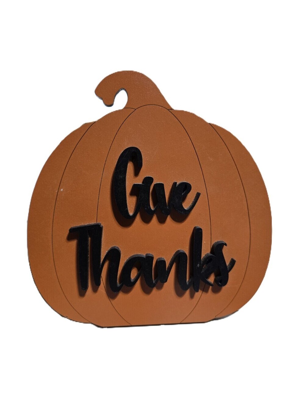 Wooden Pumpkin Plaque "Give Thanks" Fall Decor.